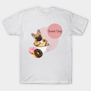 french bulldog coffee and donuts T-Shirt